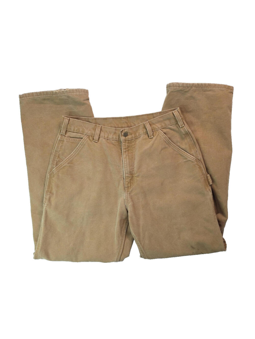 Carhartt Vintage Brown Duck Canvas Flannel Lined Dungaree Pants Mens 32x31 B111